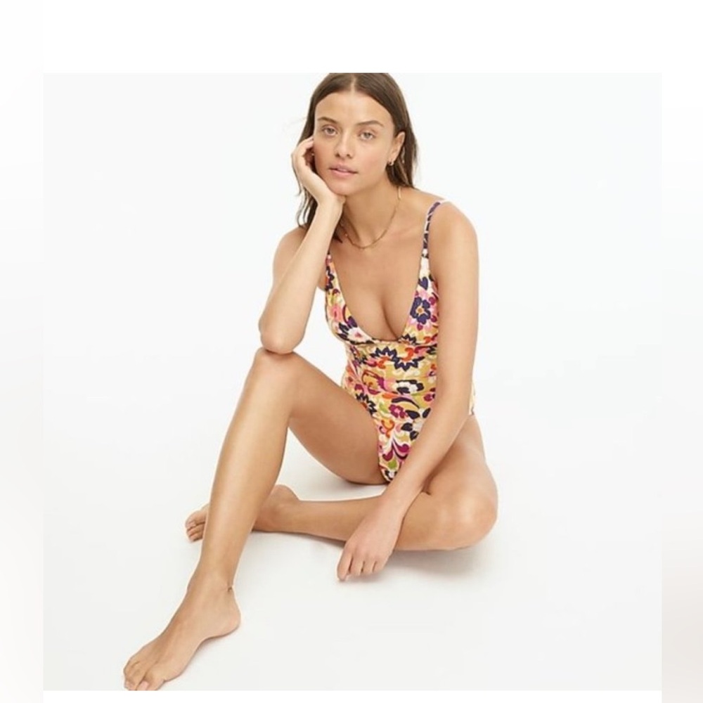 NWT J.Crew Ratti Plunge Neck One Piece Swimsuit